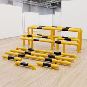 Yellow Black Steel Pipe Crash Barrier for Parking and Warehouse Mall Airport Plaza Commercial with Heavy Duty Design Easy Installation