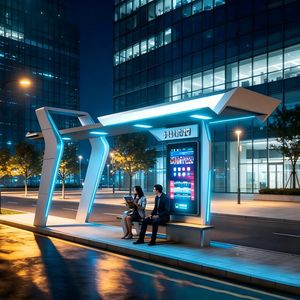 Street Furniture Bus Stop Shelter Solar Smart Bus Shelter