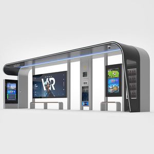Public Outdoor Multifunctional Smart Solar Bus Stop Shelter