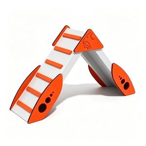 Pet Training Dog Park a Frame Climb Anti Slip Orange White Wooden Outdoor