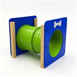 Pet Training Dog Park Tunnel Bone Decor Frame Crawl Plastic Wooden Outdoor