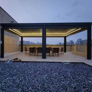 Smart Aluminum Garden Pergola Remote Control Louvered Roof
