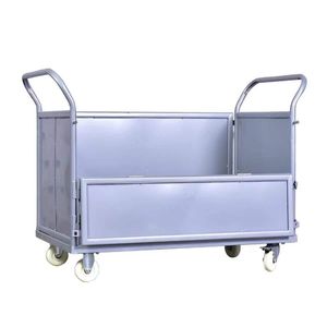 Foldable Side Rail Platform Cart for Warehouse Storage Office Mall Campus Library Factory Workshop with Anti Rust Frame Kd Structure