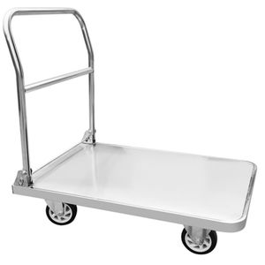 Stainless Steel Platform Cart for Clean Workshop Transport Hotel Airport Station Hospital with Solid Wheel Custom Size Powder Coated Finish