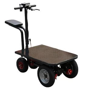 Riding Platform Electric Trolley for Campus Logistics Use Factory Workshop Industrial Construction with Kd Structure Non Slip Deck Solid Wheel