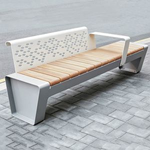 Leisure Solar Bench Metal Outdoor Furniture Bench for Patio, Garden, Park,