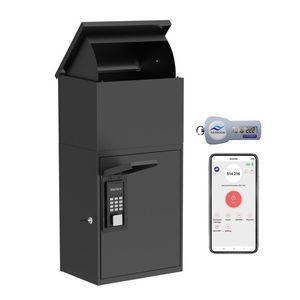Black Smart Metal Tall Parcel Locker for Home Delivery Pickup Yard Residential Community Apartment Outdoor with Custom Color Powder Coated